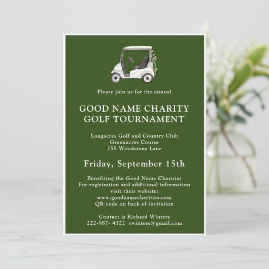 Charity-golftoernooi  kaart (Staand voorkant)