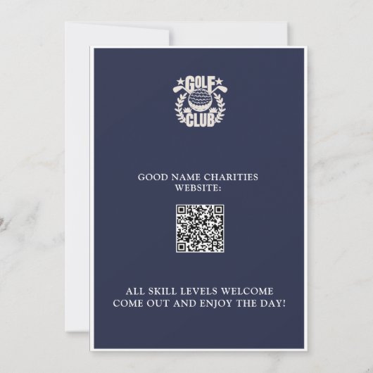 Charity golftoernooi Logo QR-code Kaart (Achterkant)