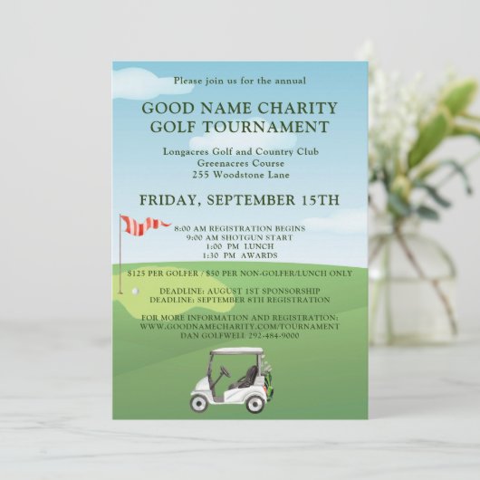 Charity golftoernooi uitnodiging (Staand voorkant)