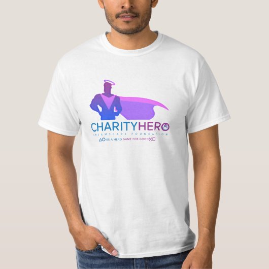 CHARITY HERO MANNEN T-SHIRT (Voorkant)