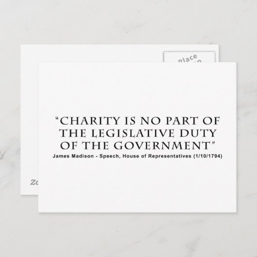 Charity is No Part Legislative Duty of Government Briefkaart (Voorkant / Achterkant)