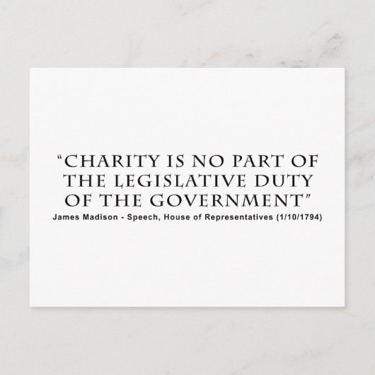 Charity is No Part Legislative Duty of Government Briefkaart (Voorkant)