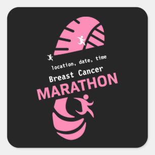 Charity marathon promotionele evenementen koopwaar vierkante sticker