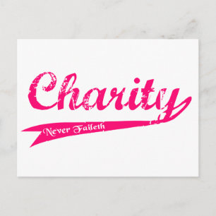 Charity Nooit Faileth LDS Relief Society Briefkaart