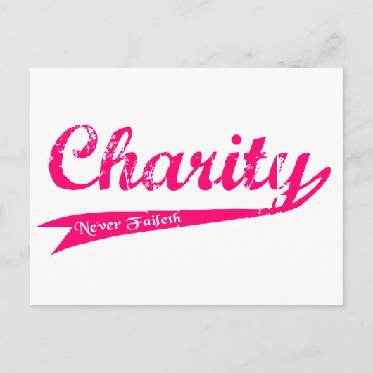 Charity Nooit Faileth LDS Relief Society Briefkaart (Voorkant)