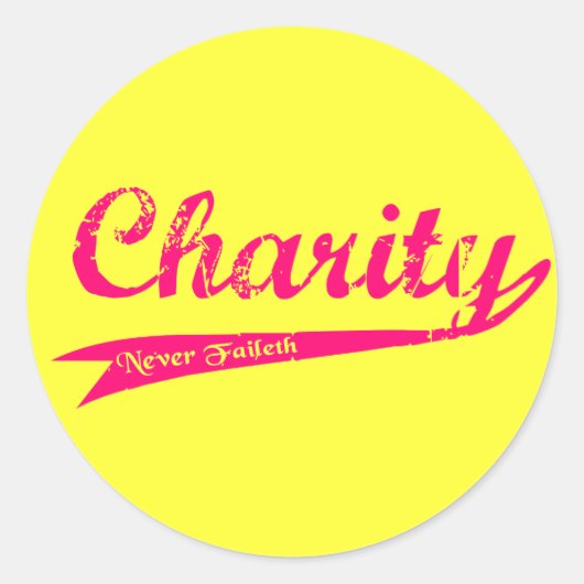 Charity Nooit Faileth LDS Relief Society Ronde Sticker (Voorkant)