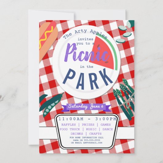 Charity picnic fundraiser PTA PTO-verjaardag Kaart (Voorkant)