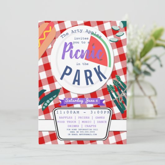 Charity picnic fundraiser PTA PTO-verjaardag Kaart (Staand voorkant)