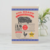 Charity pig roast fundraiser PTA PTO jarig Kaart (Staand voorkant)