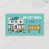 Charity Yard Sale Evenement Adverteren Visitekaart Visitekaartje (Voorkant)