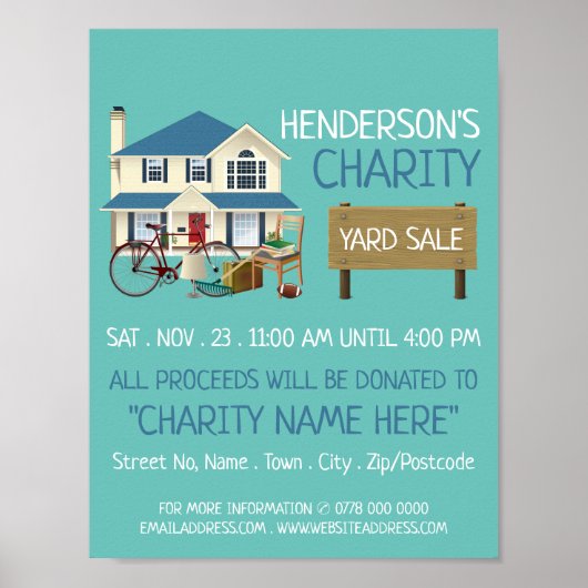 Charity Yard Sale Event Adverteren Poster (Voorkant)