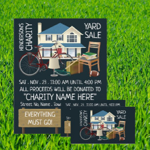 Charity Yard Sale Event Adverteren Visitekaartje