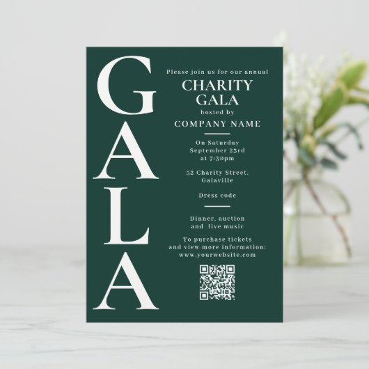 Charitygala Fundraising Event QR Code Groen Kaart (Staand voorkant)