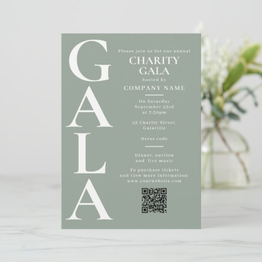 Charitygala Fundraising Event QR Code Groen Kaart (Staand voorkant)