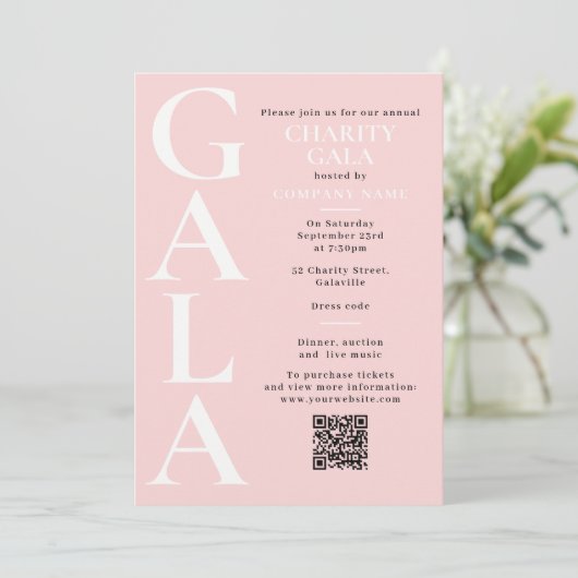 Charitygala Fundraising Event QR Code Roze Kaart (Staand voorkant)