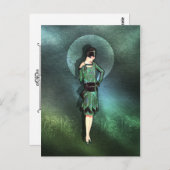 Charla - Mode van 1920 in Sage, Green en Aqua Briefkaart (Voorkant / Achterkant)
