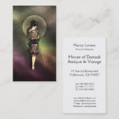 Charla - Mode van 1920 in Taupe, Brown & Yellow Visitekaartje (Voorkant / Achterkant)