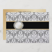 Charlamain  Damask Wedding Uitnodiging (Voorkant / Achterkant)