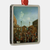 Charlatans in de Piazzetta San Marco, Venetië Metalen Ornament (Rechts)