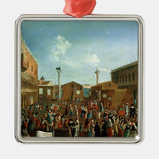 Charlatans in de Piazzetta San Marco, Venetië Metalen Ornament (Voorkant)