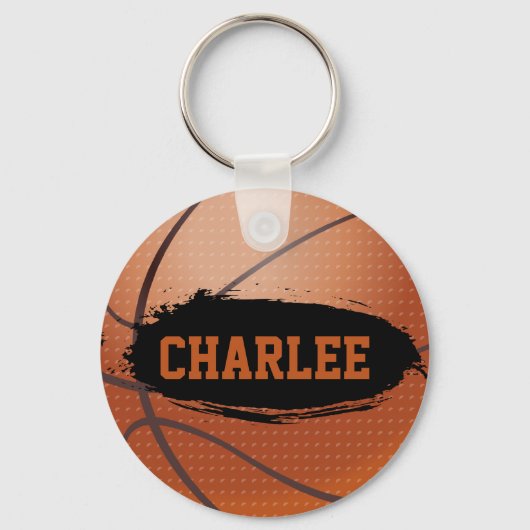 Charlee gepersonaliseerde basketbal sleutelhanger (Voorkant)