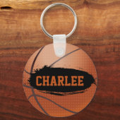 Charlee gepersonaliseerde basketbal sleutelhanger (Voorkant)