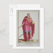 Charlemagne (742-814) uit de Receuil des Estampes, Briefkaart (Voorkant / Achterkant)