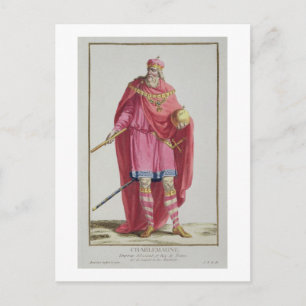 Charlemagne (742-814) uit de Receuil des Estampes, Briefkaart