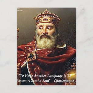 Charlemagne & Bekende Talen Citaat Briefkaart