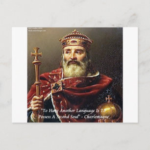 Charlemagne & Bekende talen citaat Briefkaart