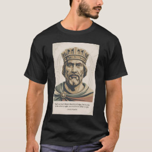 Charlemagne citaat Fransen Illustratie Vintage T-shirt