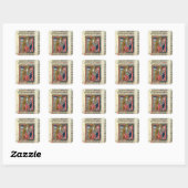 Charlemagne die Ganelon stuurt Vierkante Sticker (Vel)