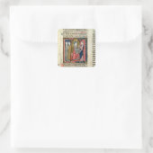 Charlemagne die Ganelon stuurt Vierkante Sticker (Tas)