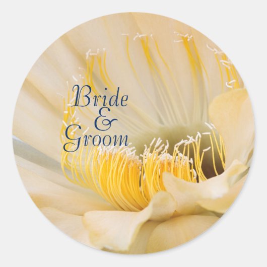 Charlemagne Echinopsis in bloom Bride en groom Ronde Sticker (Voorkant)