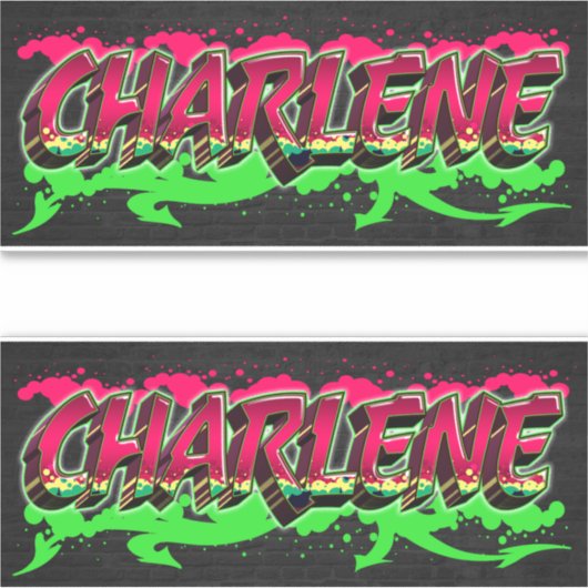 Charlene Vorname Name Graffiti Aufkleber Sticker (Voorkant)