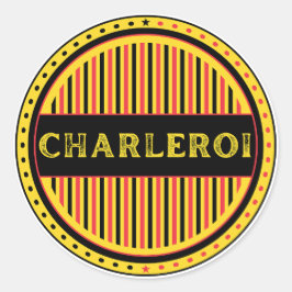 Charleroi City Pride Emblem – Belgian Identity Ronde Sticker