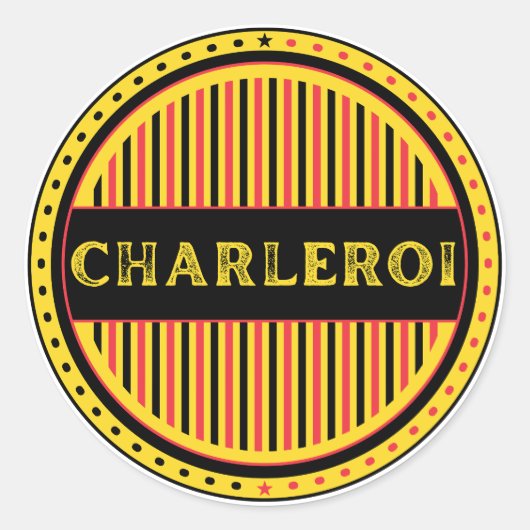 Charleroi City Pride Emblem – Belgian Identity Ronde Sticker (Voorkant)
