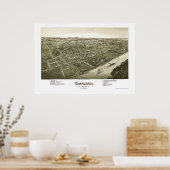 Charleroi, PA Panoramic Map - 1897 Poster (Keuken)