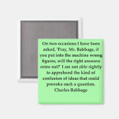 Charles Babbage citaat Magneet (Voorkant / Achterkant)