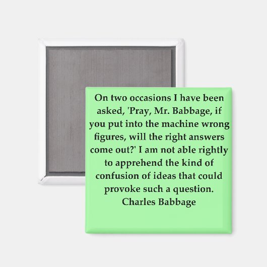 Charles Babbage citaat Magneet (Voorkant / Achterkant)