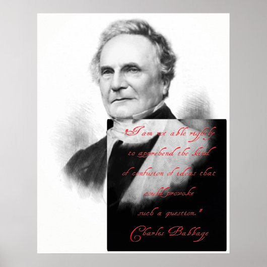 Charles Babbage on the Confusie of Mind Poster (Voorkant)