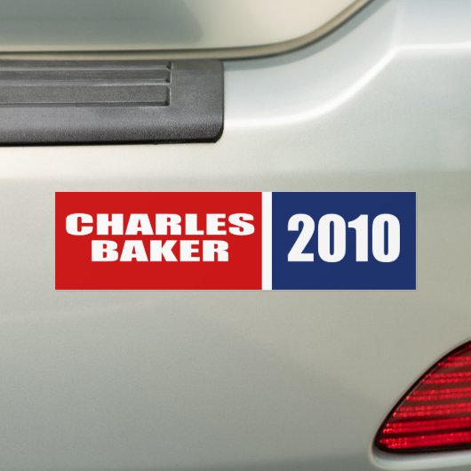 CHARLES BAKER VOOR DE REGERING BUMPERSTICKER (Op auto)