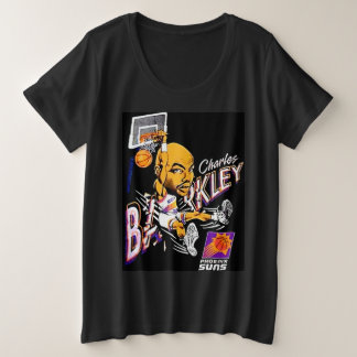 Charles Barkley Retro Basketball Cartoon Worn Grote Maat T-shirt