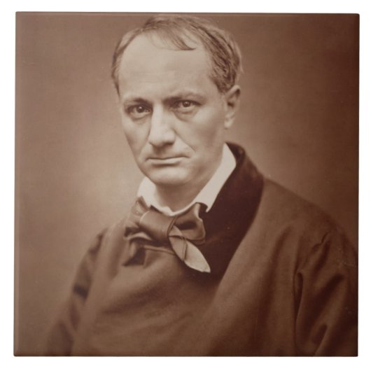 Charles Baudelaire (1821-67), Franse dichter, port Tegeltje (Voorkant)