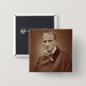 Charles Baudelaire (1821-67), Franse dichter, port Vierkante Button 5,1 Cm (Voorkant /achterkant)