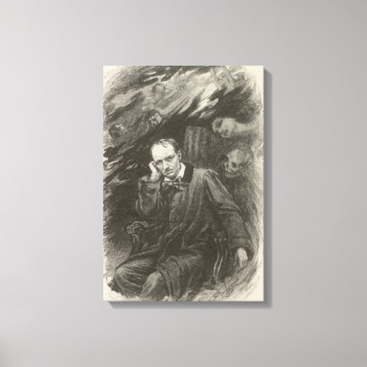 Charles Baudelaire (door Georges Rochegrosse) Canvas Afdruk (Voorkant)