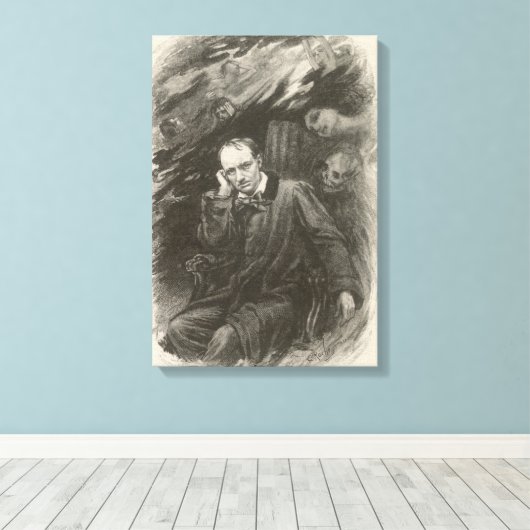 Charles Baudelaire (door Georges Rochegrosse) Canvas Afdruk (Insitu (Houten vloer))