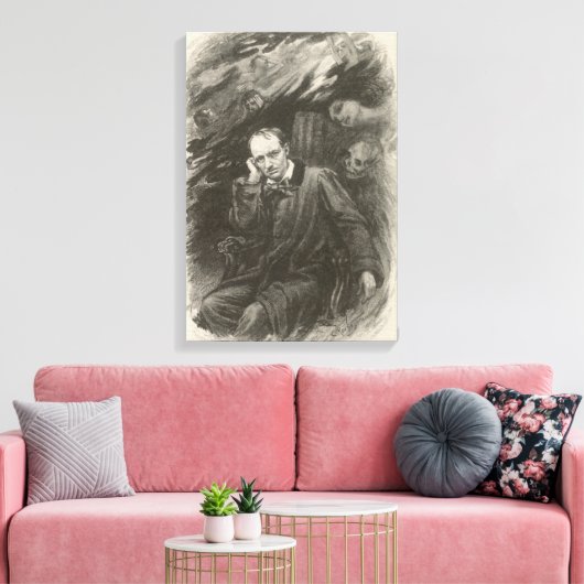 Charles Baudelaire (door Georges Rochegrosse) Canvas Afdruk (Insitu (Woonkamer))