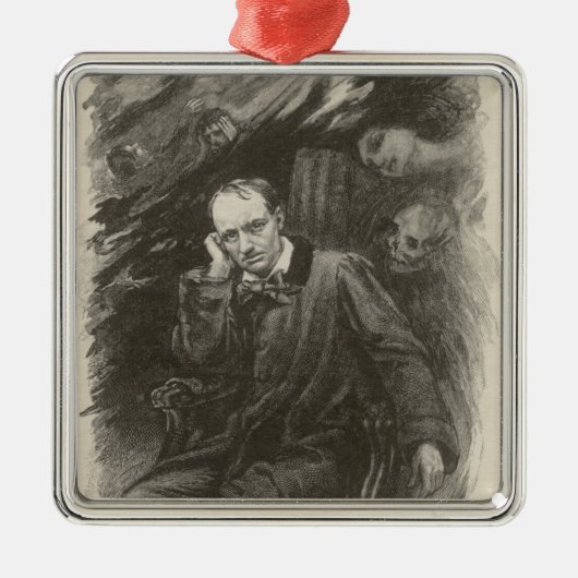 Charles Baudelaire (door Georges Rochegrosse) Metalen Ornament (Voorkant)