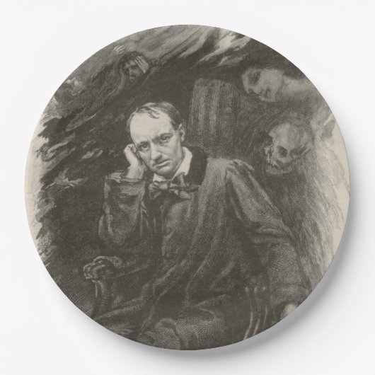 Charles Baudelaire (door Georges Rochegrosse) Papieren Bordje (Voorkant)
